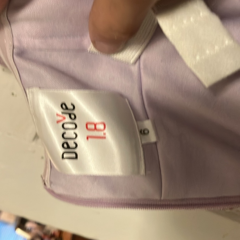 Like new ! 100% silk chiffon , lilac color dress with beaded embellishments. - Picture 8 of 15